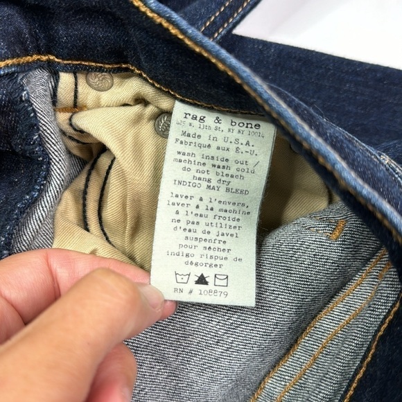 Rag & Bone High Rise Skinny Heritage Dark Wash Jeans Size 24 - Picture 14 of 14